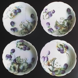 hand-painted berry dishes